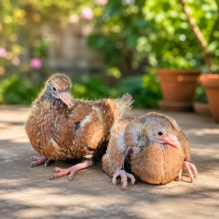 এক জোড়া কবুতরের বাচ্চা/ baby pigeons